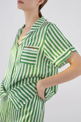 Silk Stripes Short Pajama Set