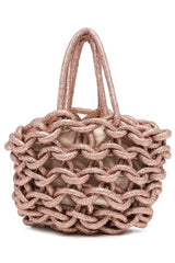 Alienina Julia metallic macramé tote